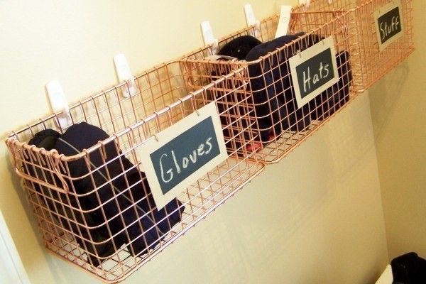 Keep your gloves and hats easily accessible by using these baskets