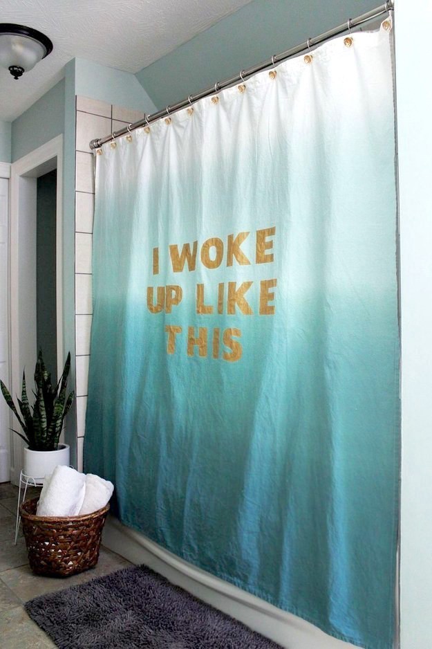 Print some motivating quotes on your shover curtain.